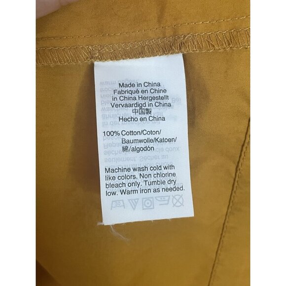 Madewell Mustard Yellow Top Sz S Square Neck Peasant Shirt Boho Blouse Summer - Picture 4 of 5